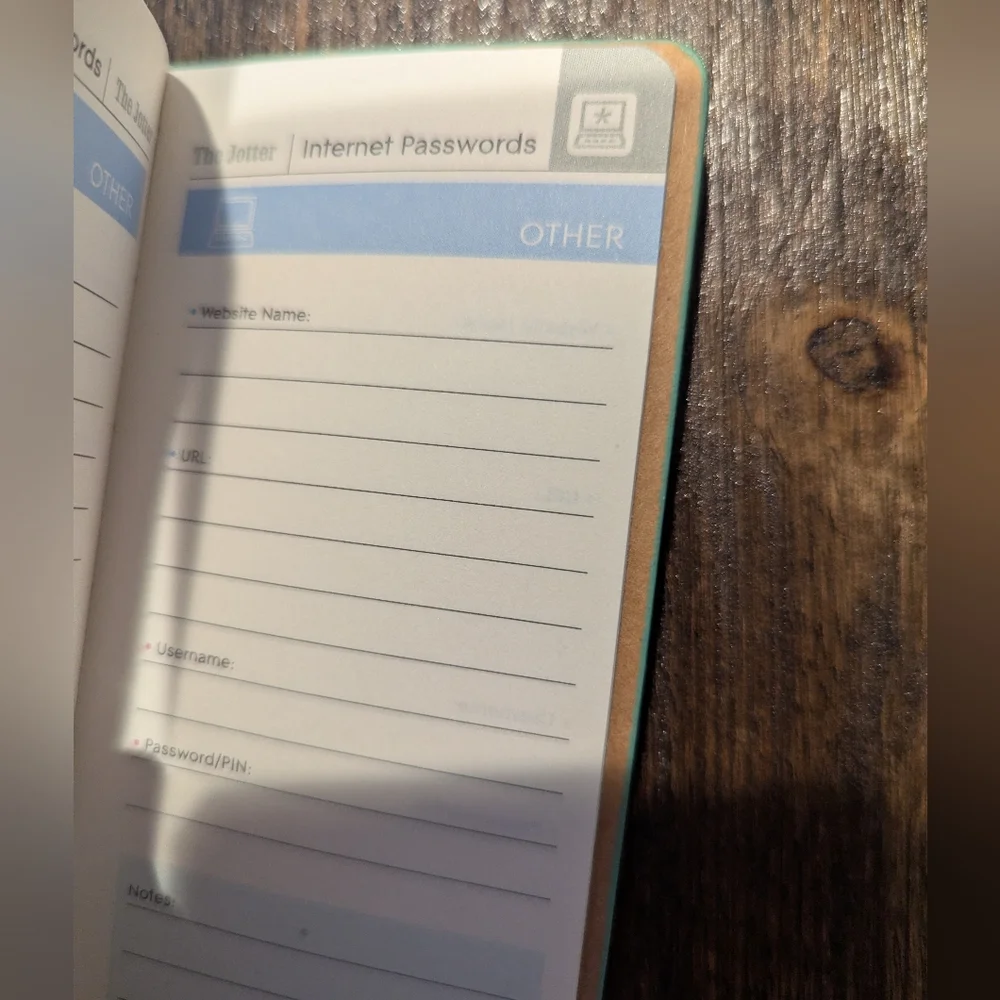 Teal Password book
